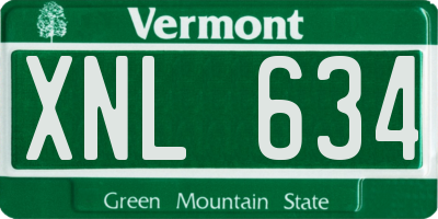 VT license plate XNL634