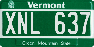 VT license plate XNL637