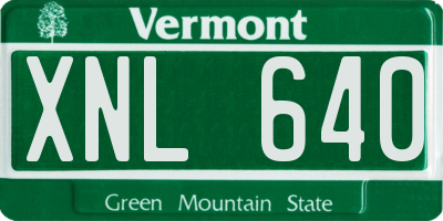 VT license plate XNL640