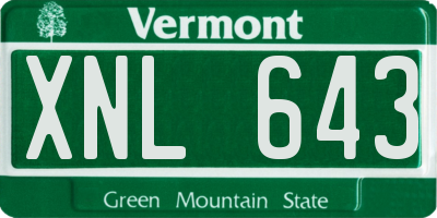 VT license plate XNL643