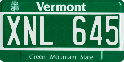VT license plate XNL645