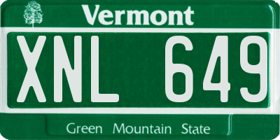 VT license plate XNL649