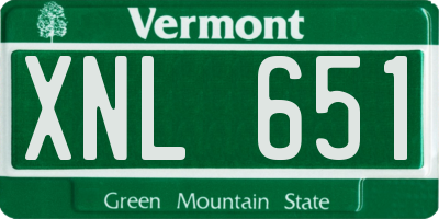 VT license plate XNL651