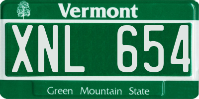 VT license plate XNL654