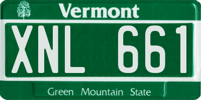 VT license plate XNL661