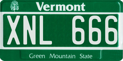 VT license plate XNL666