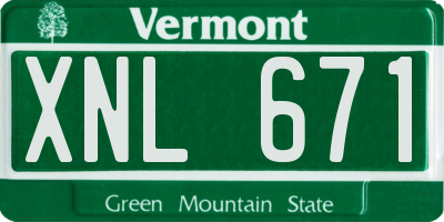 VT license plate XNL671