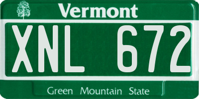 VT license plate XNL672