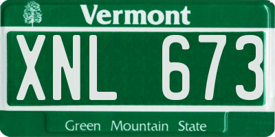VT license plate XNL673