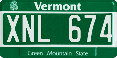 VT license plate XNL674