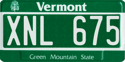 VT license plate XNL675