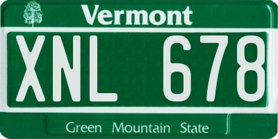 VT license plate XNL678