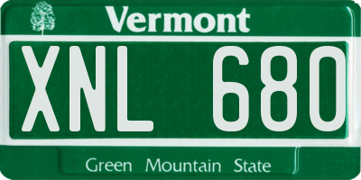 VT license plate XNL680