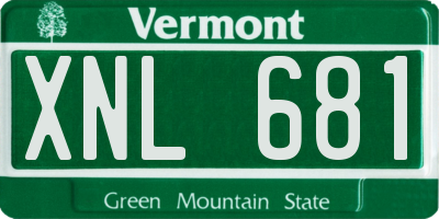 VT license plate XNL681