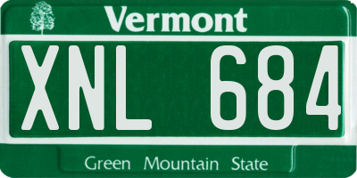VT license plate XNL684