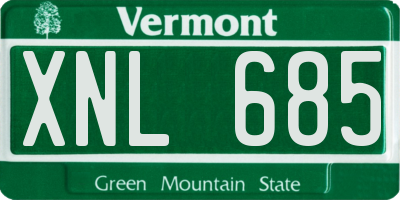 VT license plate XNL685