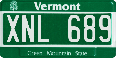 VT license plate XNL689