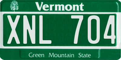 VT license plate XNL704