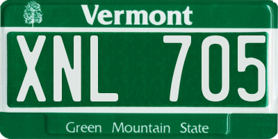 VT license plate XNL705