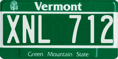 VT license plate XNL712