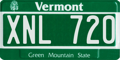 VT license plate XNL720