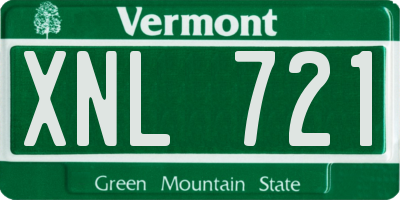VT license plate XNL721