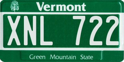 VT license plate XNL722