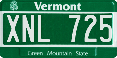 VT license plate XNL725