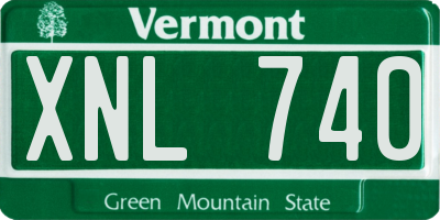VT license plate XNL740