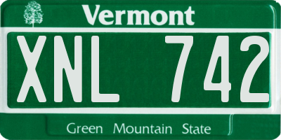 VT license plate XNL742