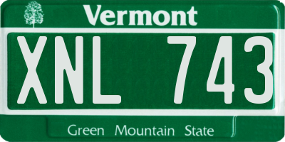 VT license plate XNL743