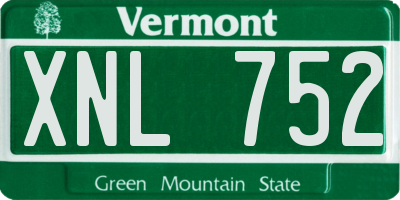 VT license plate XNL752