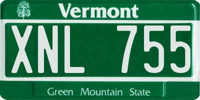 VT license plate XNL755