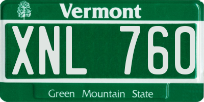 VT license plate XNL760