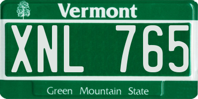 VT license plate XNL765