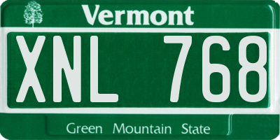 VT license plate XNL768