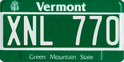 VT license plate XNL770