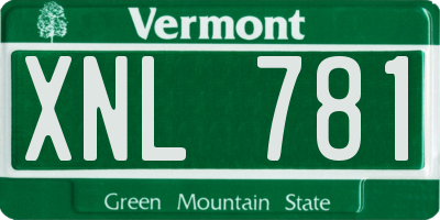 VT license plate XNL781