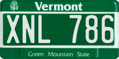 VT license plate XNL786