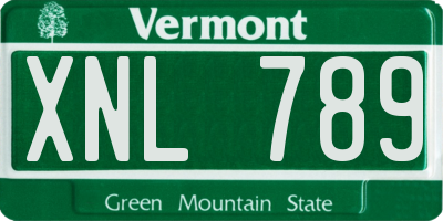 VT license plate XNL789