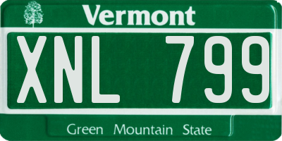 VT license plate XNL799