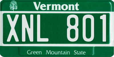 VT license plate XNL801