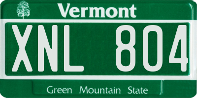 VT license plate XNL804