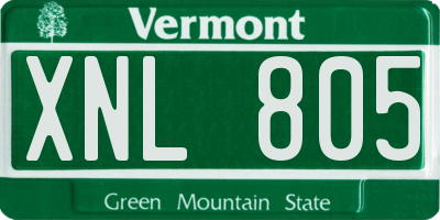 VT license plate XNL805