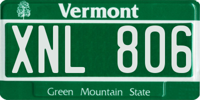 VT license plate XNL806