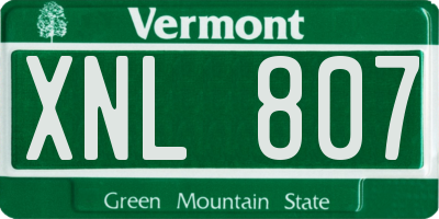 VT license plate XNL807
