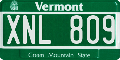 VT license plate XNL809