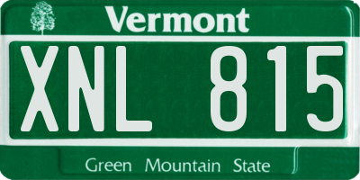 VT license plate XNL815