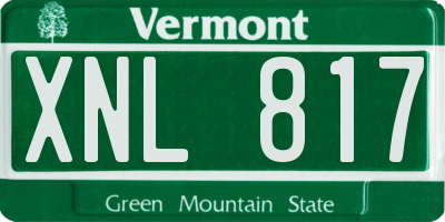 VT license plate XNL817