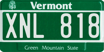 VT license plate XNL818